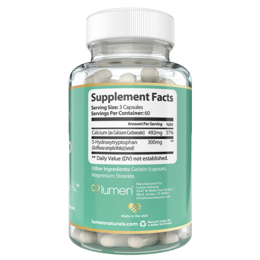 Lumen Naturals 5-HTP for Women – 700mg Per Serving with Calcium – Supports Mood, Sleep & Relaxation – 180 Capsules – 60 Servings – Non-GMO & Gluten-Free