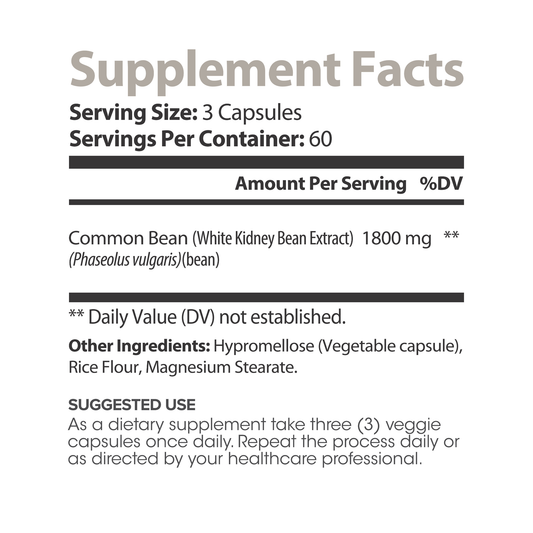 Lumen Naturals White Kidney Bean for Women - 1800mg Per Serving - Veggie Capsules - 180 Count - 60 Servings