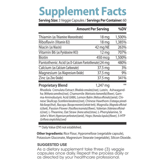 Lumen Naturals Calm for Women – 1200mg Per Serving – With Ashwagandha, Thiamin, Riboflavin & Biotin – 180 Capsules – 60 Servings – Non-GMO & Gluten-Free