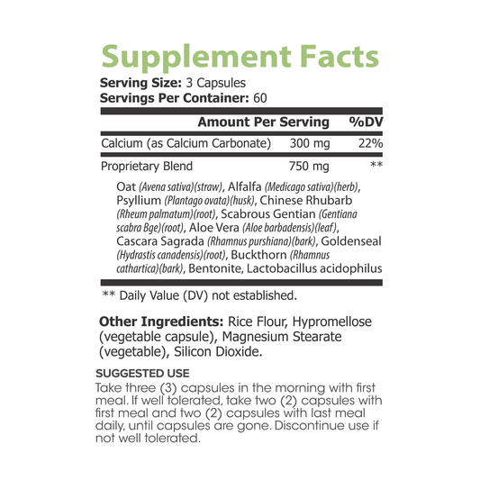 Lumen Naturals Colon Care for Women - Calcium, Alfalfa, Psyllium - Veggie Capsules - 180 Count - 60 Servings