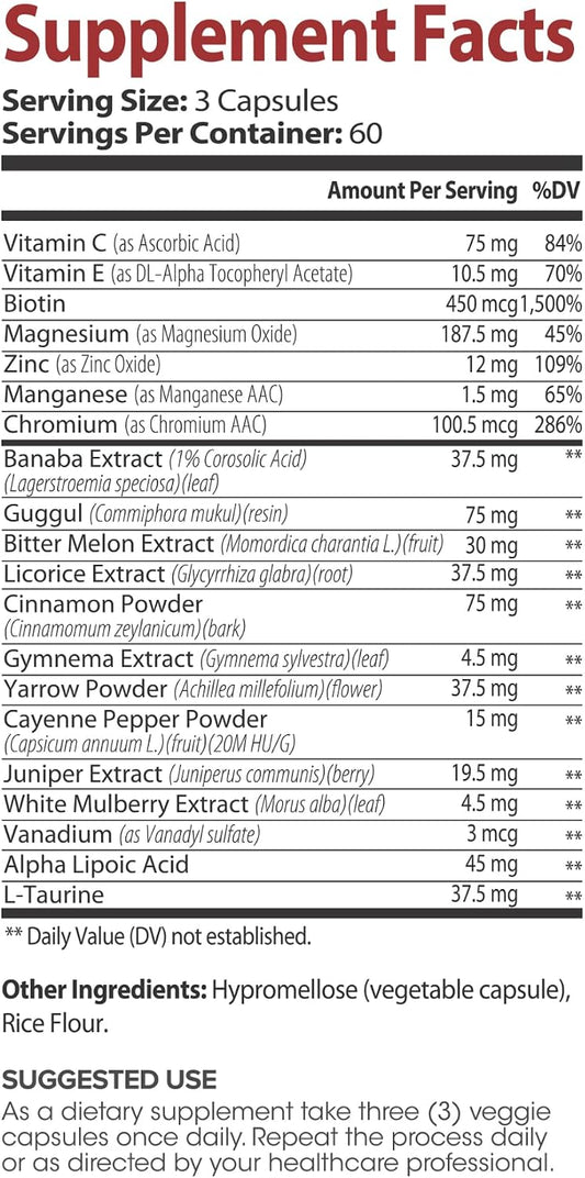 Lumen Naturals Gluco Goddess for Women - Cinnamon, Banaba, L-Taurine, Bitter Melon Extract - 180 Count - 60 Servings