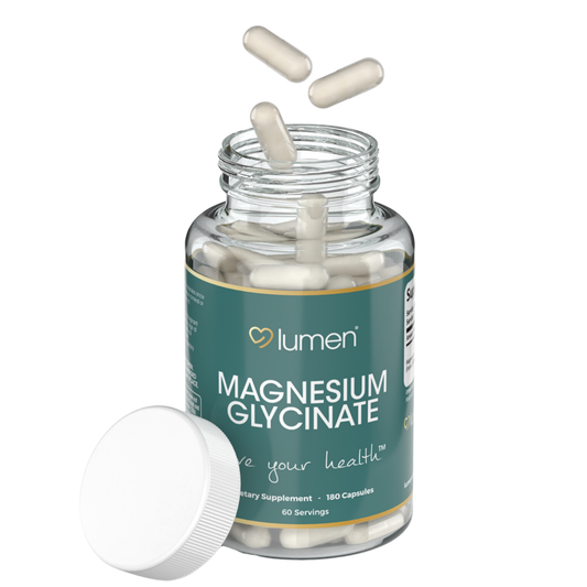 Lumen Naturals Magnesium Capsules for Women - 275mg - Magnesium Glycinate - 180 Count - 60 Servings