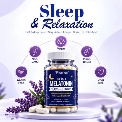 Lumen Naturals Sleep Formula For Women Melatonin Magnesium L-Tryptophan L-Theanine 1400+ mg