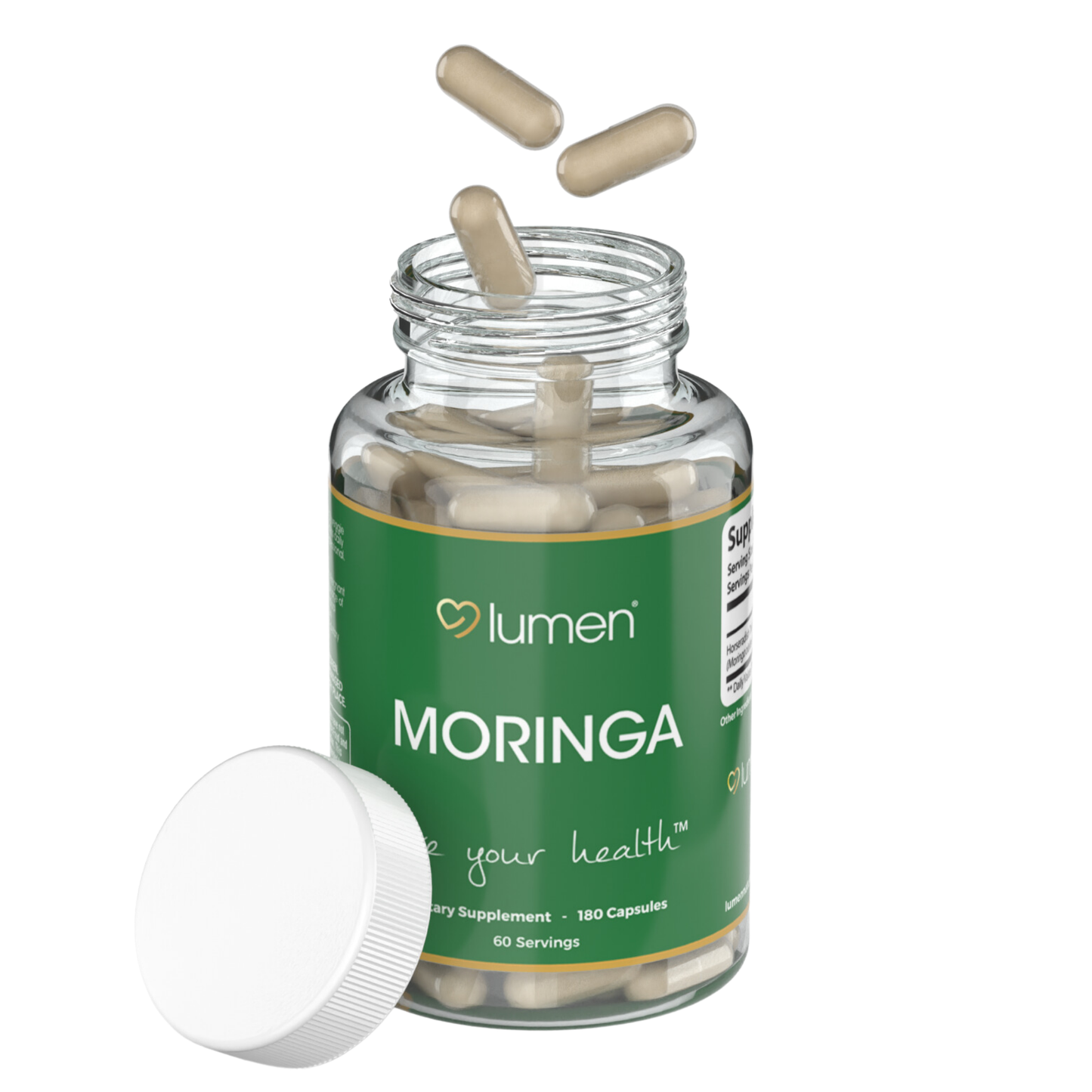 Lumen Naturals Moringa for Women – 1200mg Per Serving – 180 Veggie Capsules – 60 Servings – Made with Natural Ingredients – Non-GMO, Vegan & Gluten-Free
