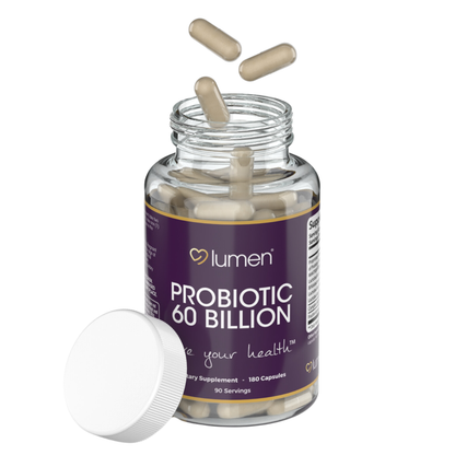 Lumen Naturals Probiotic 60 Billion CFU for Women Digestive with Maktrek Technology - 180 Count - 90 Servings
