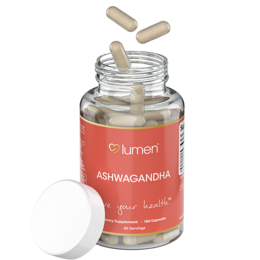 Lumen Naturals Organic Ashwagandha 1950mg – Made with Organic Ashwagandha Powder & Black Pepper – 180 Capsules – Formulated for Women