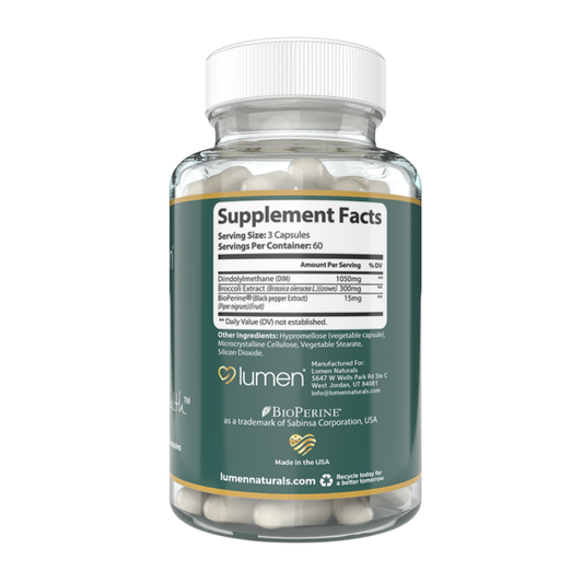 Lumen Naturals DIM for Women – 1300mg Per Serving – With Diindolylmethane, Broccoli Extract & BioPerine – 180 Capsules – 60 Servings – Non-GMO, Vegan, Gluten-Free
