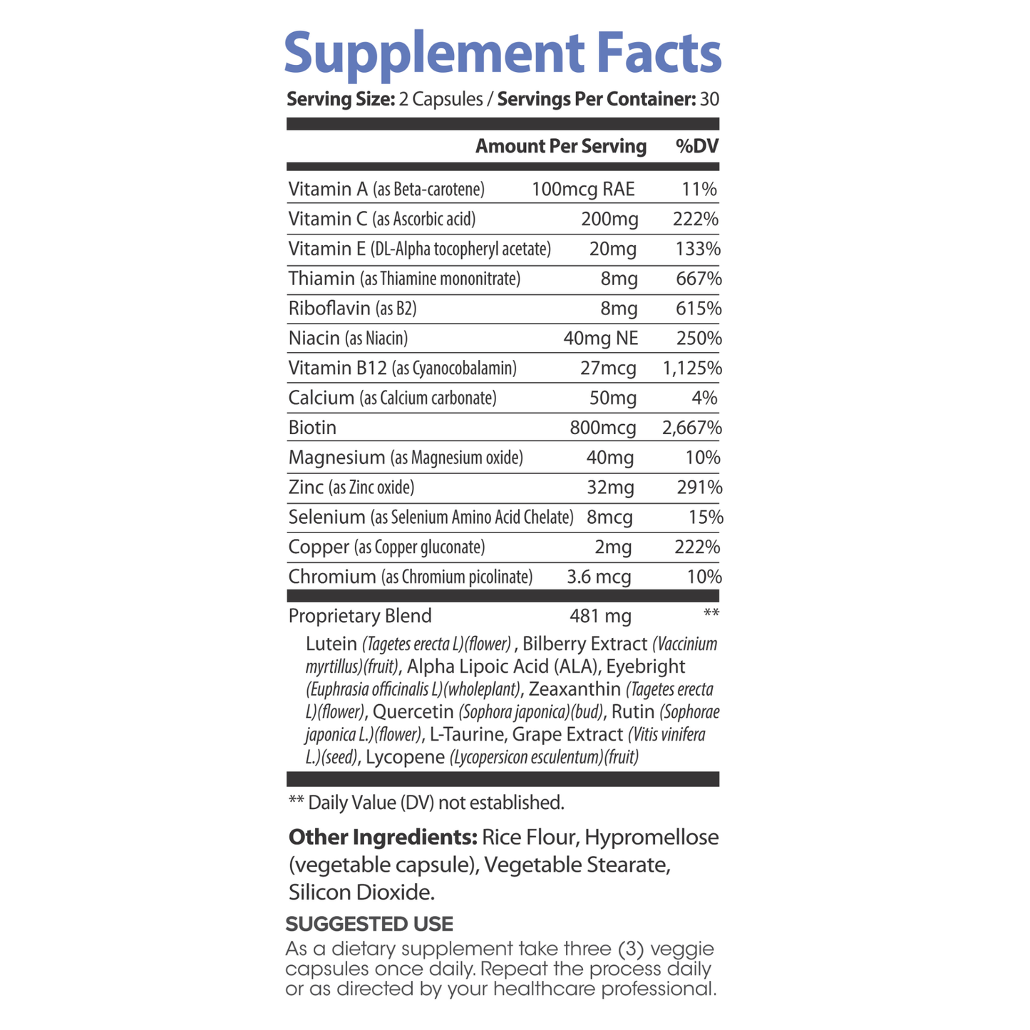 Lumen Naturals Eye Care for Women – With Lutein, Vitamins A, C, D, E, Thiamin, Folate & Riboflavin – 180 Capsules – 60 Servings – Non-GMO, Gluten-Free Formula