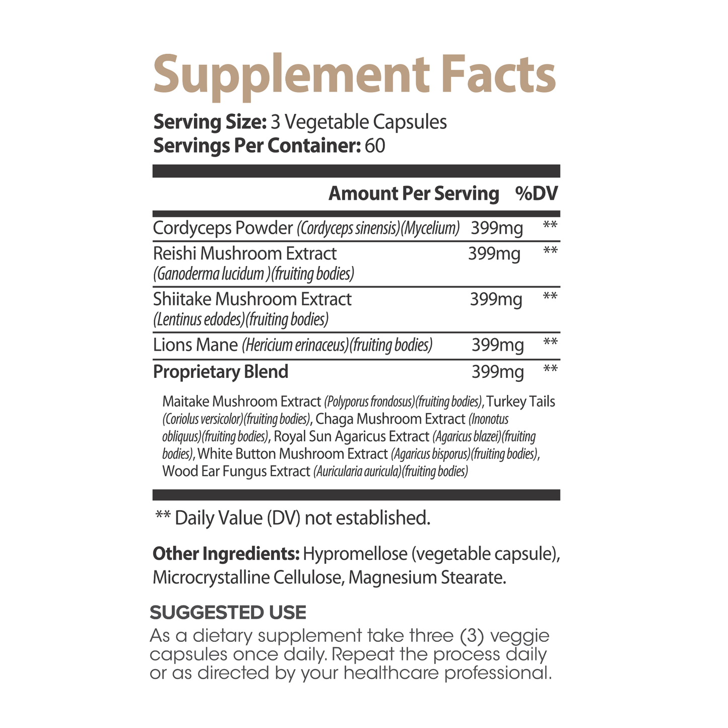 Lumen Naturals Mushroom Complex for Women with Lions Mane 2000mg Per Serving - Veggie Capsules - 180 Count - 60 Servings