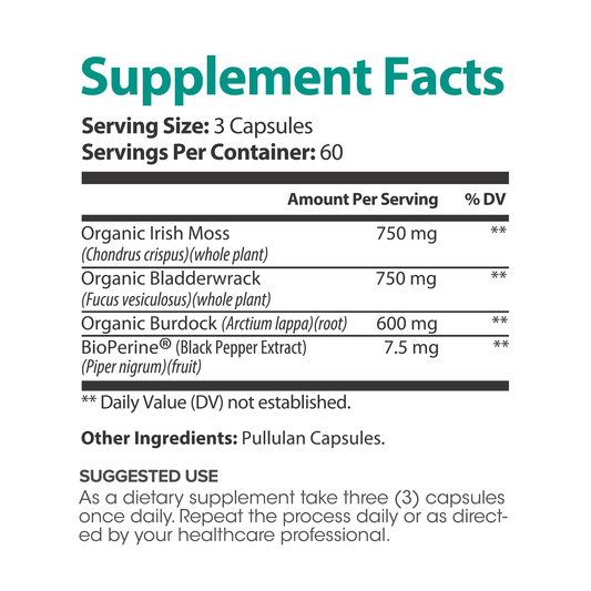Lumen Naturals Sea Moss for Women - Irish Moss, Bladderwrack, Bioperine - 2100mg Per Serving - 180 Count - 60 Servings