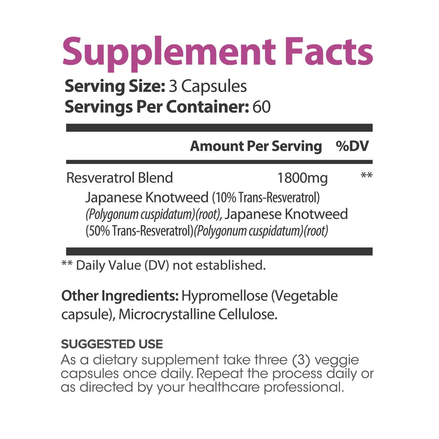 Lumen Naturals Resveratrol Blend for Women - Japanese Knotweed - 1800mg Per Serving - Veggie Capsules - 180 Count - 60 Servings