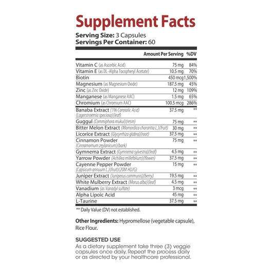 Lumen Naturals Gluco Goddess for Women - Cinnamon, Banaba, L-Taurine, Bitter Melon Extract - 180 Count - 60 Servings