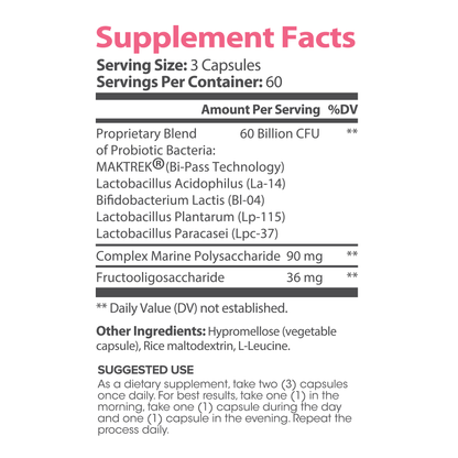 Lumen Naturals Probiotic 60 Billion CFU for Women Digestive with Maktrek Technology - 180 Count