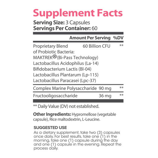 Lumen Naturals Probiotic 60 Billion CFU for Women Digestive with Maktrek Technology - 180 Count