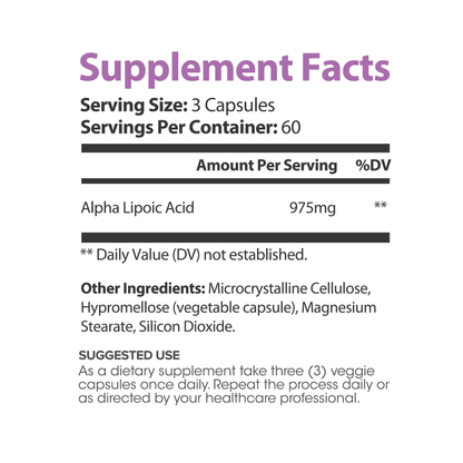 Lumen Naturals ALA for Women - 975mg Per Serving - 180 Count - 60 Servings