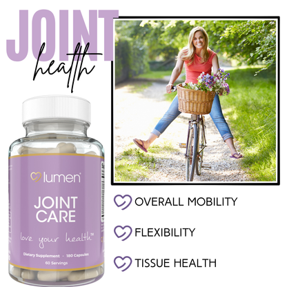 Lumen Naturals Mobility Care Supplement for Women with Glucosamine & Turmeric - 180 Count - 60 Servings
