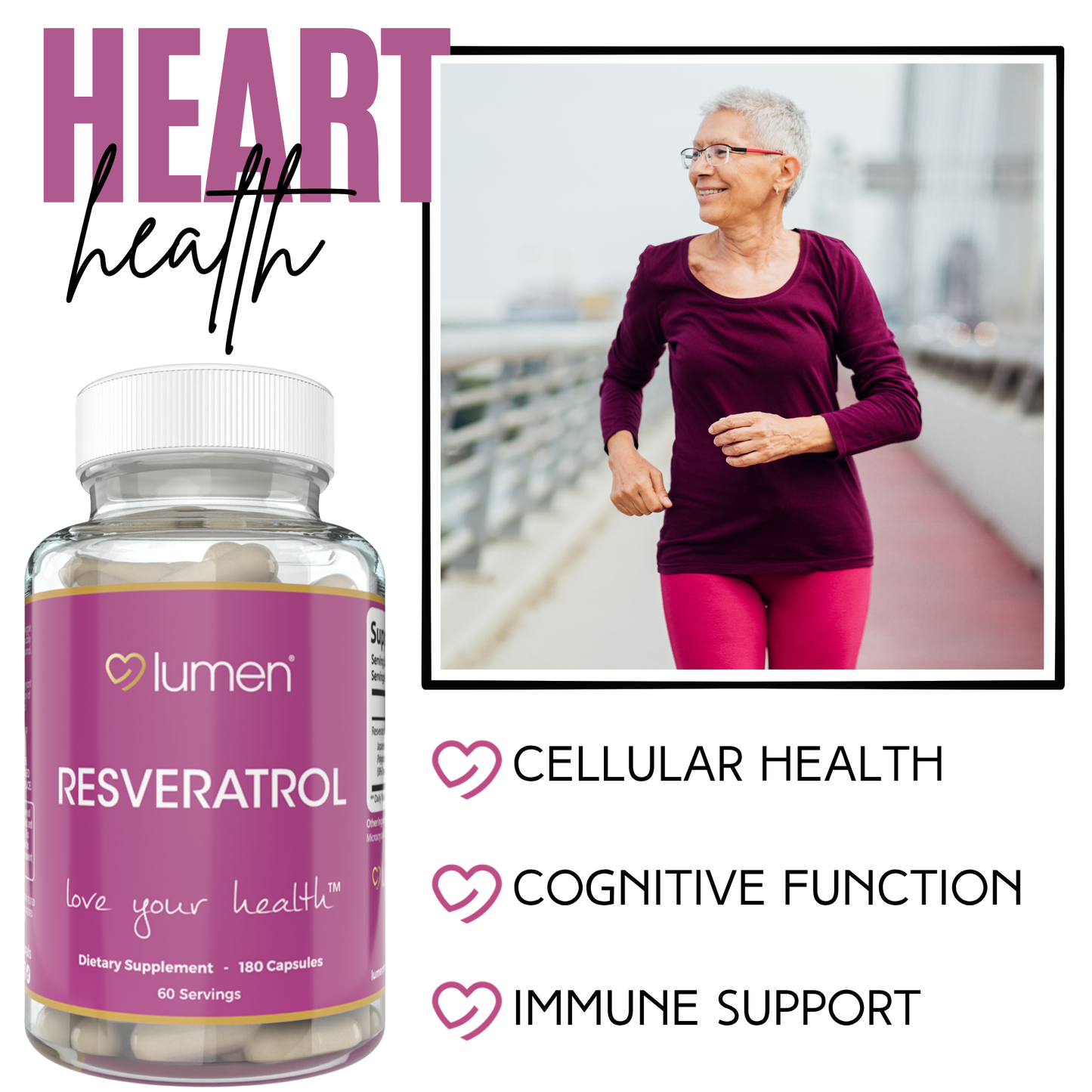 Lumen Naturals Resveratrol Blend for Women - Japanese Knotweed - 1800mg Per Serving - Veggie Capsules - 180 Count - 60 Servings