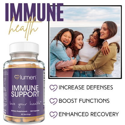Lumen Naturals Immune Support for Women – With Elderberry, Zinc, Vitamins E, C & B6 – 180 Capsules – 60 Servings – Non-GMO, Gluten-Free, and Vegan-Friendly