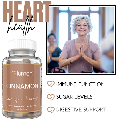 Lumen Naturals Cinnamon for Women – Organic Ceylon Cinnamon – 1800mg Per Serving – 180 Veggie Capsules – 60 Servings – Non-GMO, Gluten-Free, Vegan Formula