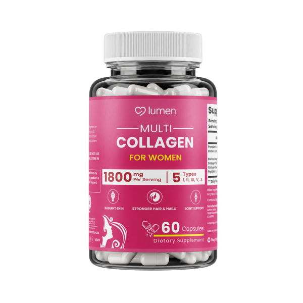 Lumen Naturals Multi Collagen 1800mg Complex for Women – Beauty & Protein Support – 180 Capsules – Multi-Type Collagen Blend – Non-GMO, Gluten-Free Formula
