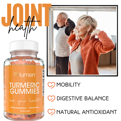 Lumen Naturals Turmeric Gummies for Women - Black Pepper Extract, Turmeric Powder - Ginger Flavor - 120 Count - 60 Servings