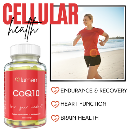 Lumen Naturals CoQ10 for Women – Coenzyme Q-10 600mg Per Serving – 180 Veggie Capsules – 60 Servings – Made with Quality Ingredients – Non-GMO & Gluten-Free