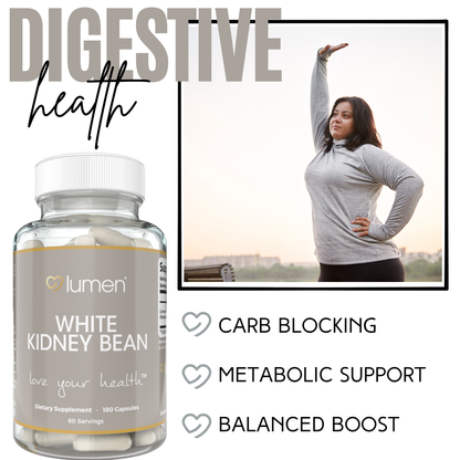 Lumen Naturals White Kidney Bean for Women - 1800mg Per Serving - Veggie Capsules - 180 Count - 60 Servings