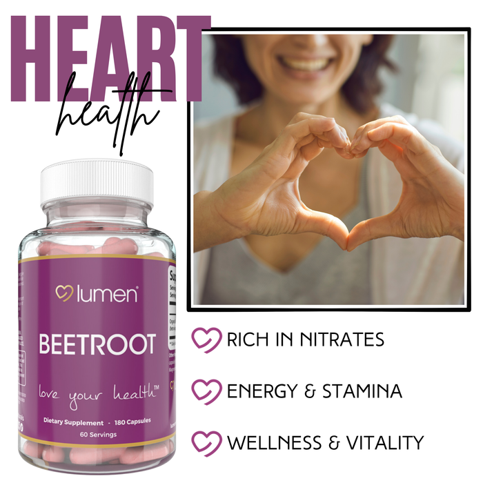 Beetroot for Women – 1950mg Per Serving – 180 Capsules – 60 Servings – Made with Natural Beetroot Powder – Non-GMO, Gluten-Free, and Easy to Take Daily