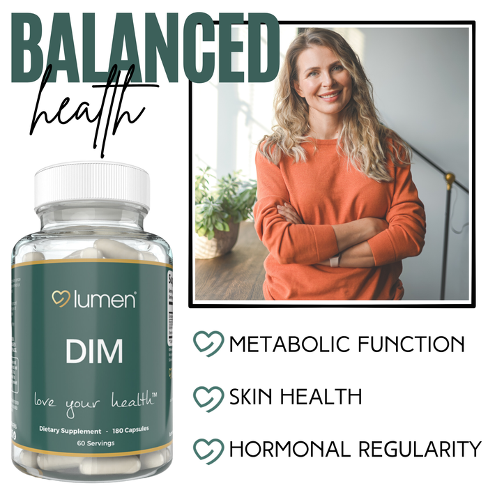 Lumen Naturals DIM for Women – 1300mg Per Serving – With Diindolylmethane, Broccoli Extract & BioPerine – 180 Capsules – 60 Servings – Non-GMO, Vegan, Gluten-Free