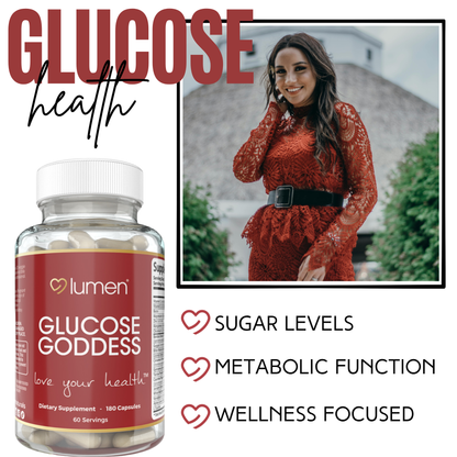 Lumen Naturals Gluco Goddess for Women - Cinnamon, Banaba, L-Taurine, Bitter Melon Extract - 180 Count - 60 Servings