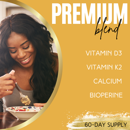 Lumen Naturals K2D3 - Vitamin K2, Vitamin D3, Calcium, BioPerine for Women - 180 Count Capsules