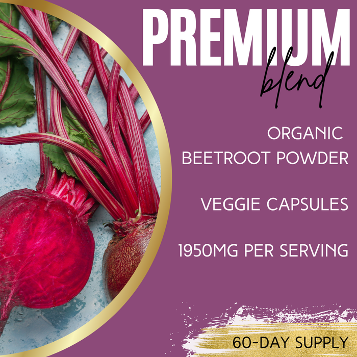 Beetroot for Women – 1950mg Per Serving – 180 Capsules – 60 Servings – Made with Natural Beetroot Powder – Non-GMO, Gluten-Free, and Easy to Take Daily