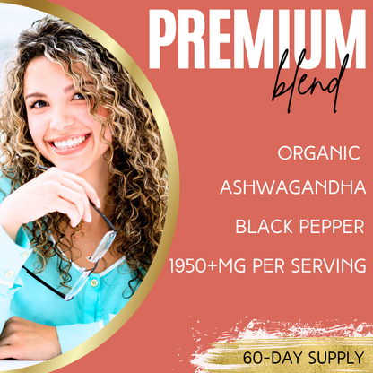 Lumen Naturals Organic Ashwagandha 1950mg – Made with Organic Ashwagandha Powder & Black Pepper – 180 Capsules – Formulated for Women