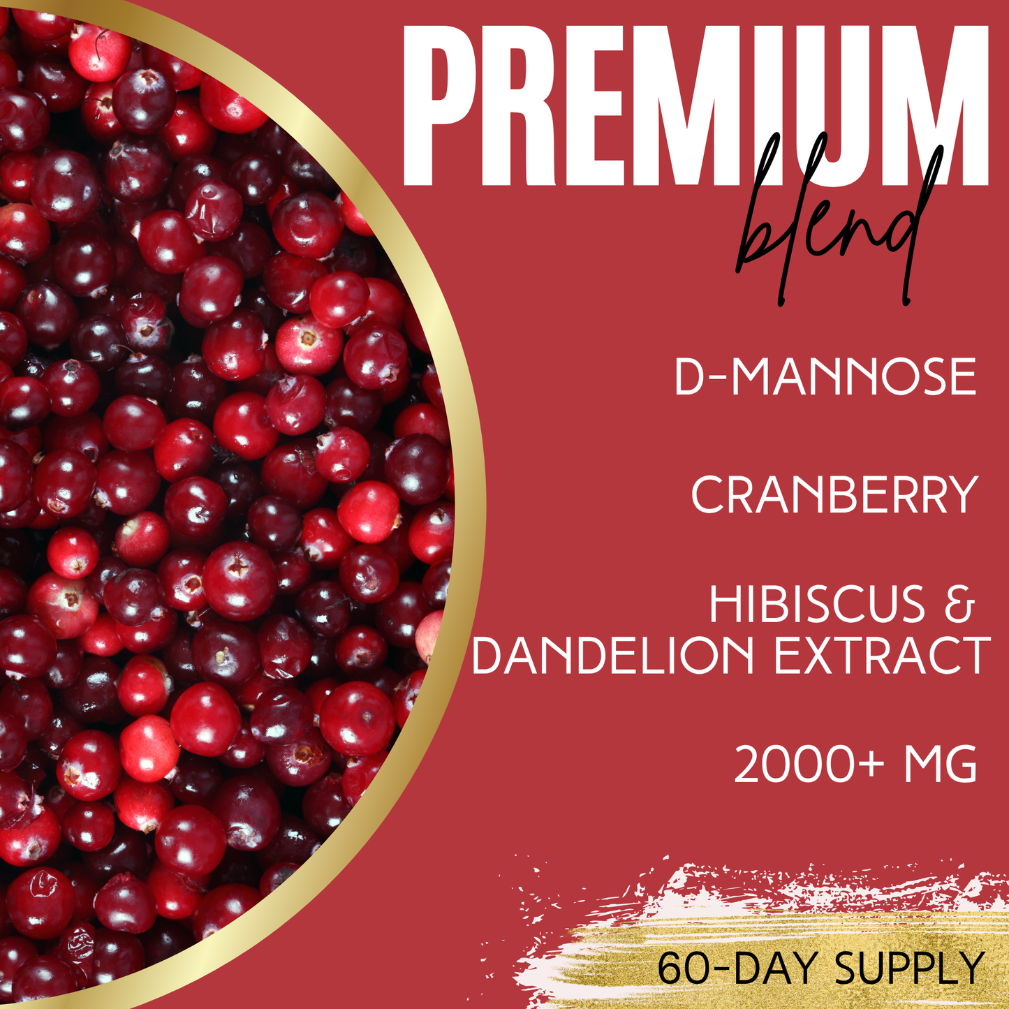 Lumen Naturals Cranberry + D-Mannose for Women - Cranberry, D-Mannose, Hibiscus, Dandelion Extract Blend - 2000mg Per Serving - 180 Count - 60 Servings
