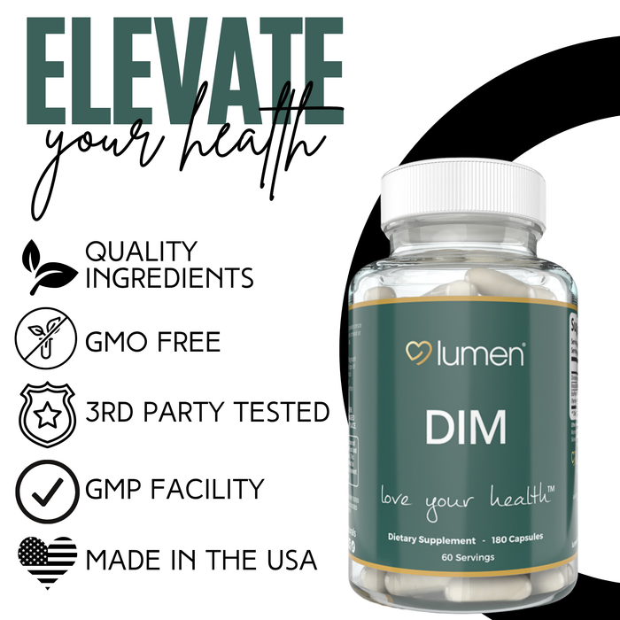 Lumen Naturals DIM for Women – 1300mg Per Serving – With Diindolylmethane, Broccoli Extract & BioPerine – 180 Capsules – 60 Servings – Non-GMO, Vegan, Gluten-Free