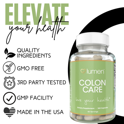 Lumen Naturals Colon Care for Women - Calcium, Alfalfa, Psyllium - Veggie Capsules - 180 Count - 60 Servings