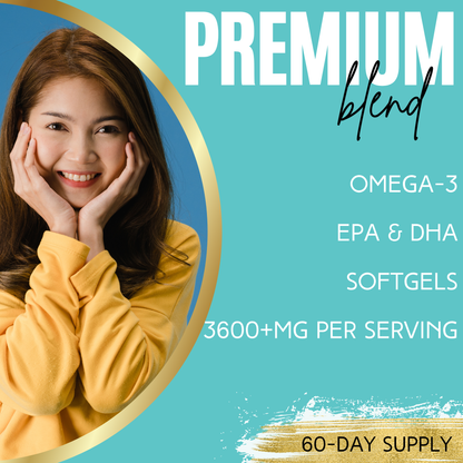 Lumen Naturals Omega 3 Fish Oil Softgels for Women - EPA - DHA - 3600mg - 180 Count - 60 Servings