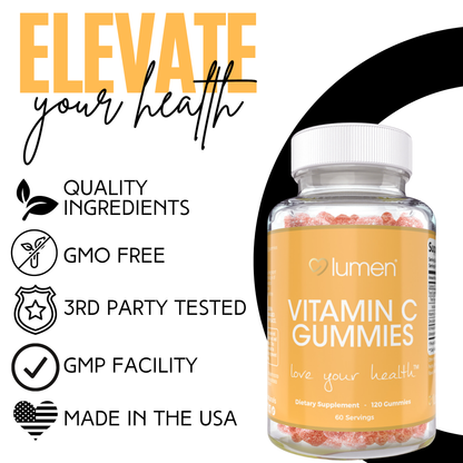 Lumen Naturals Vitamin C Gummies for Women - Immunity Support - Vitamin C & Zinc - 120 Count - 60 Servings