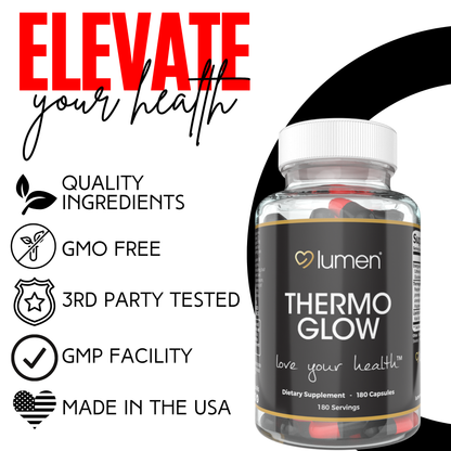 Lumen Naturals ThermoGlow for Women - Raspberry Ketone Blend -  Green Tea Extract - 180 Count - 180 Servings