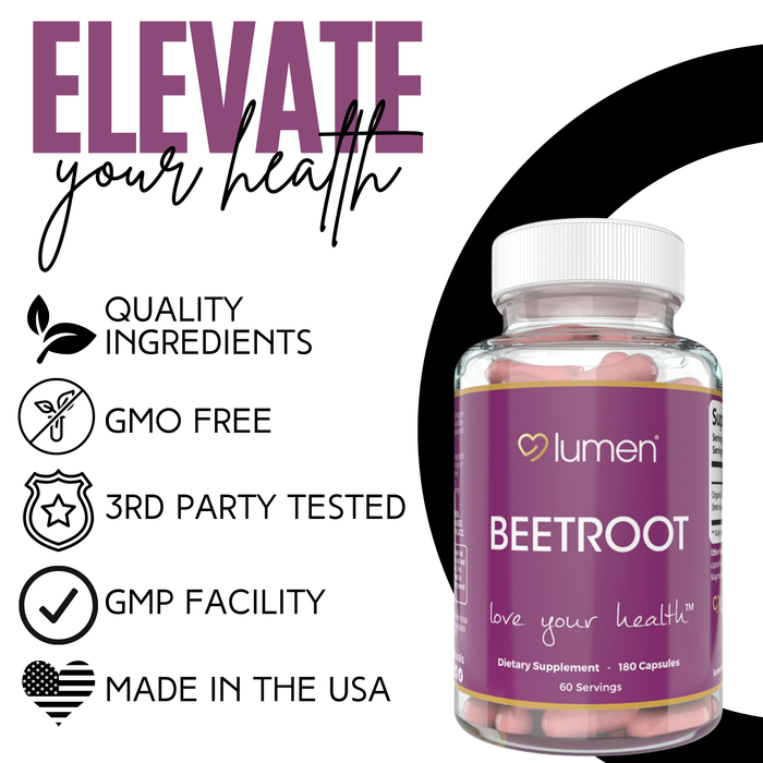 Beetroot for Women – 1950mg Per Serving – 180 Capsules – 60 Servings – Made with Natural Beetroot Powder – Non-GMO, Gluten-Free, and Easy to Take Daily