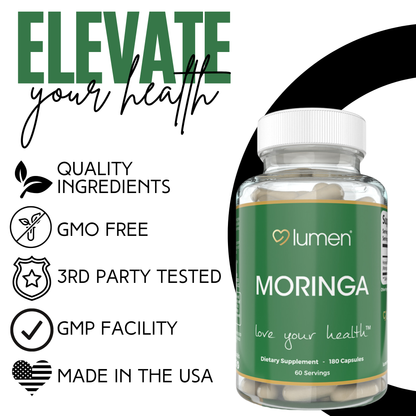 Lumen Naturals Moringa for Women – 1200mg Per Serving – 180 Veggie Capsules – 60 Servings – Made with Natural Ingredients – Non-GMO, Vegan & Gluten-Free