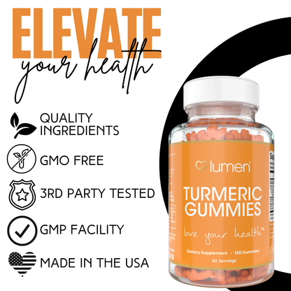 Lumen Naturals Turmeric Gummies for Women - Black Pepper Extract, Turmeric Powder - Ginger Flavor - 120 Count - 60 Servings