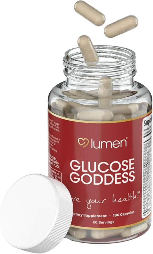 Lumen Naturals Gluco Goddess for Women - Cinnamon, Banaba, L-Taurine, Bitter Melon Extract - 180 Count - 60 Servings