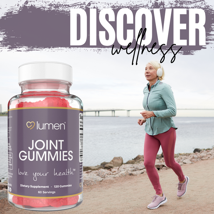 Lumen Naturals Mobility Gummies for Women with Glucosamine - Raspberry Flavor - 120 Count - 60 Servings