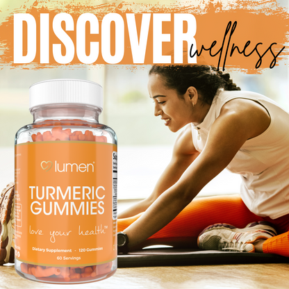 Lumen Naturals Turmeric Gummies for Women - Black Pepper Extract, Turmeric Powder - Ginger Flavor - 120 Count - 60 Servings