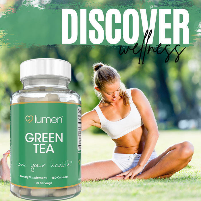 Lumen Naturals Green Tea Supplement Blend for Women - Green Coffee Bean - 180 Count - 60 Servings