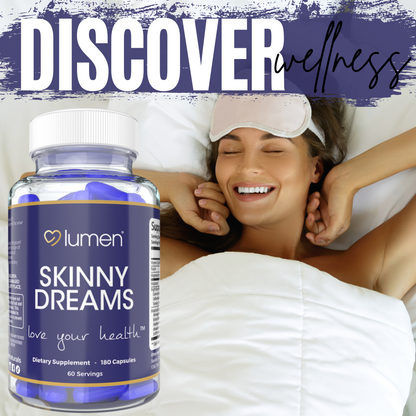 Lumen Naturals SkinnyDream Supplement for Women - Night Blend, Vitamin C, Niacin, Magnesium, Melatonin - 180 Capsules - 60 Servings
