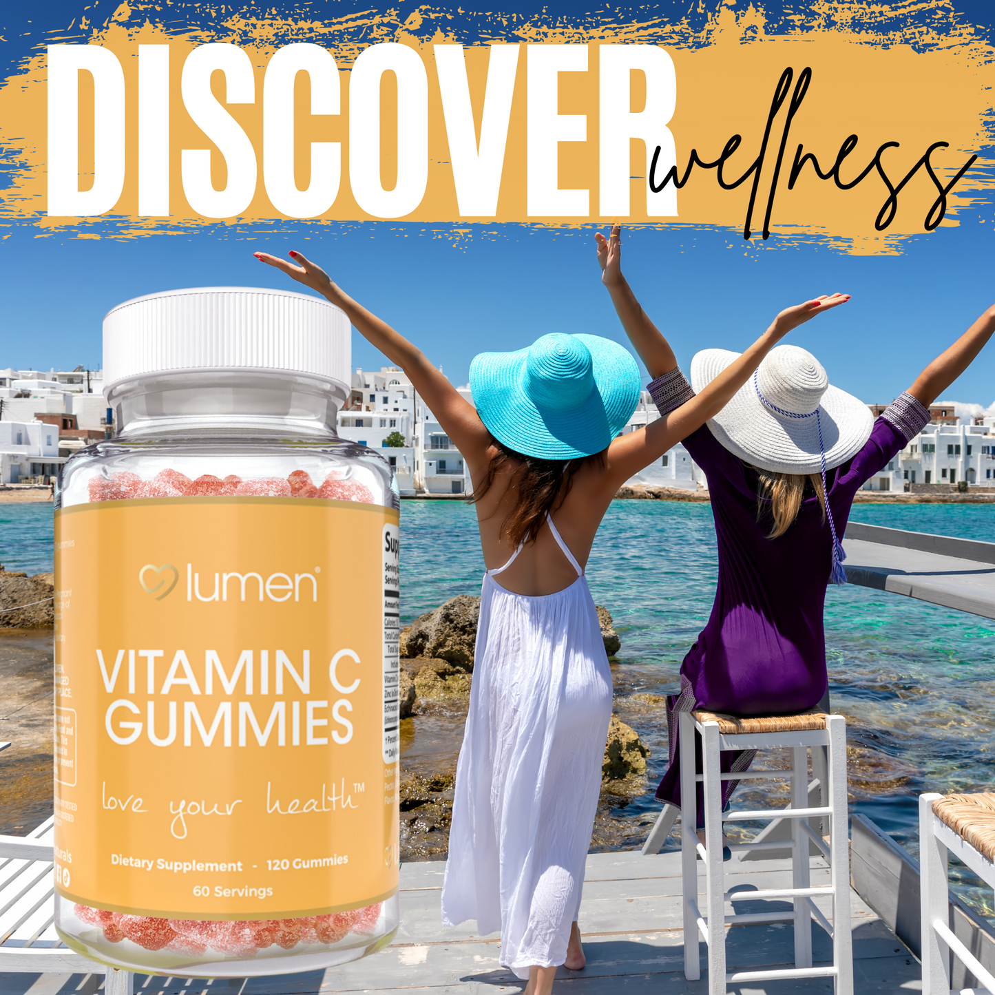 Lumen Naturals Vitamin C Gummies for Women - Immunity Support - Vitamin C & Zinc - 120 Count - 60 Servings