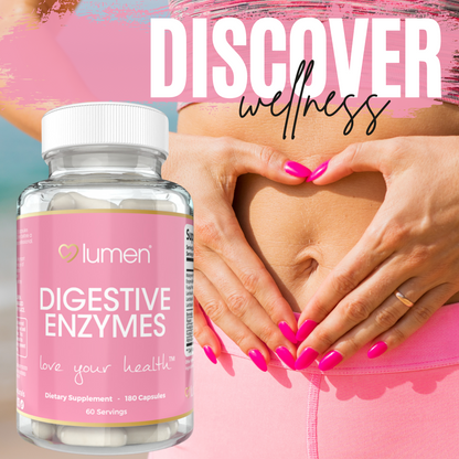Lumen Natuals Digestive Enzyme Makzyme-Pro Blend for Women 1200+ mg Per Serving - 180 Count