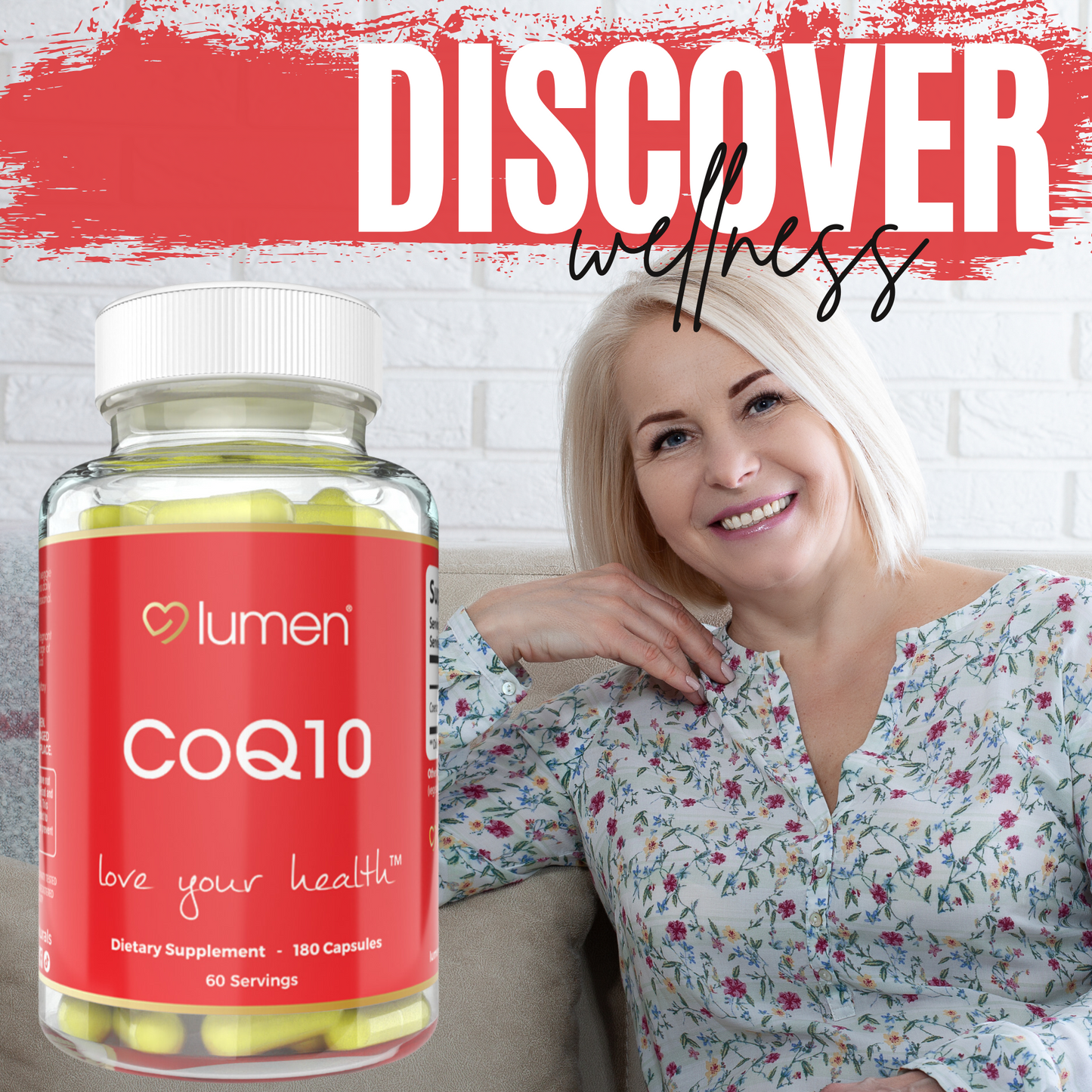 Lumen Naturals CoQ10 for Women – Coenzyme Q-10 600mg Per Serving – 180 Veggie Capsules – 60 Servings – Made with Quality Ingredients – Non-GMO & Gluten-Free